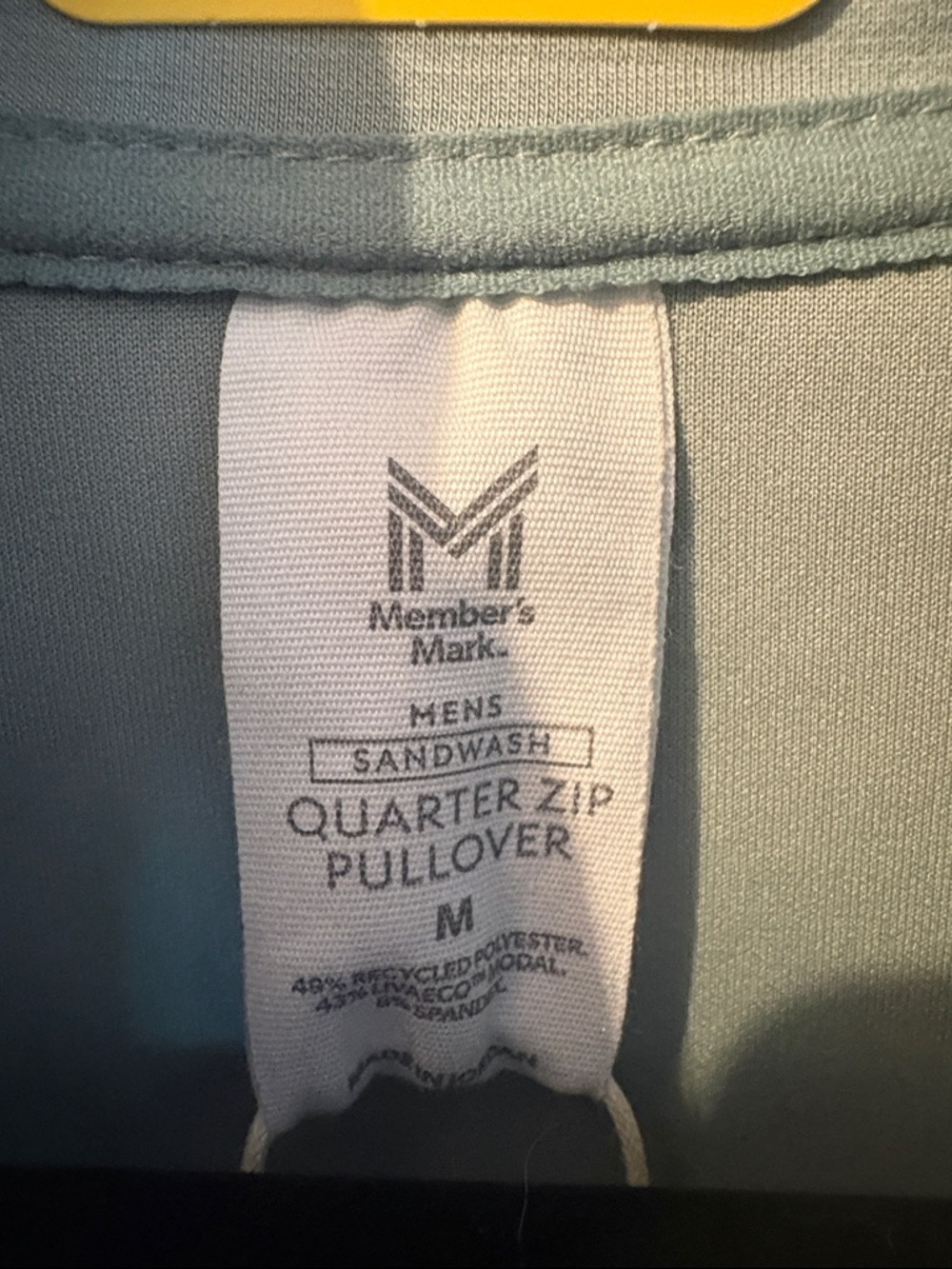 Sandwash Lightweight Quarter-Zip Pullover - Sage Green - Picture 4 of 5